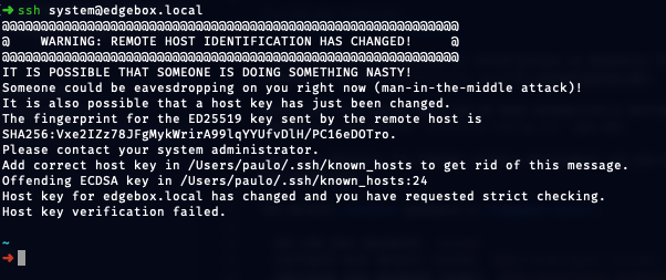 SSH Connection Warning